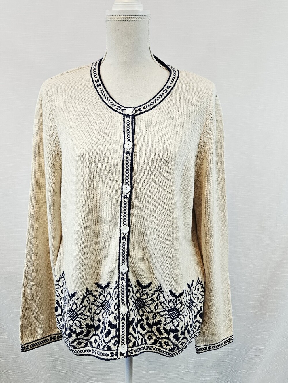 Vintage Appleseeds Sunflower Sweater Cardigan size Large